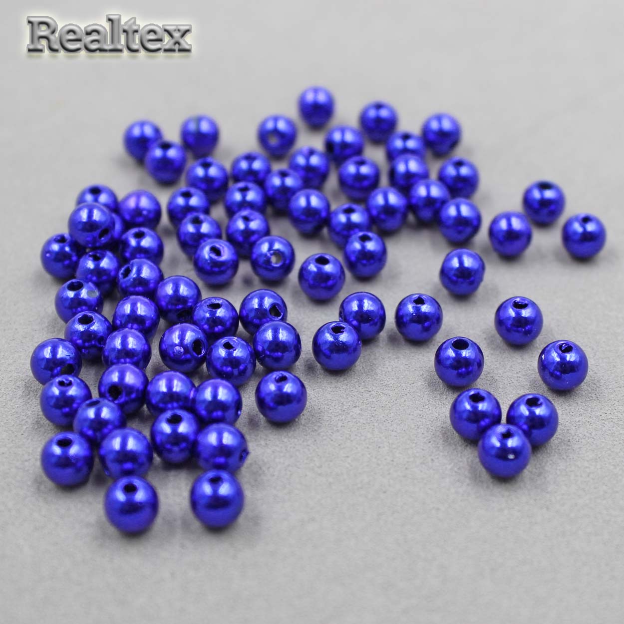 Бусины пластик  6мм R (20гр) цв.А134 электрик