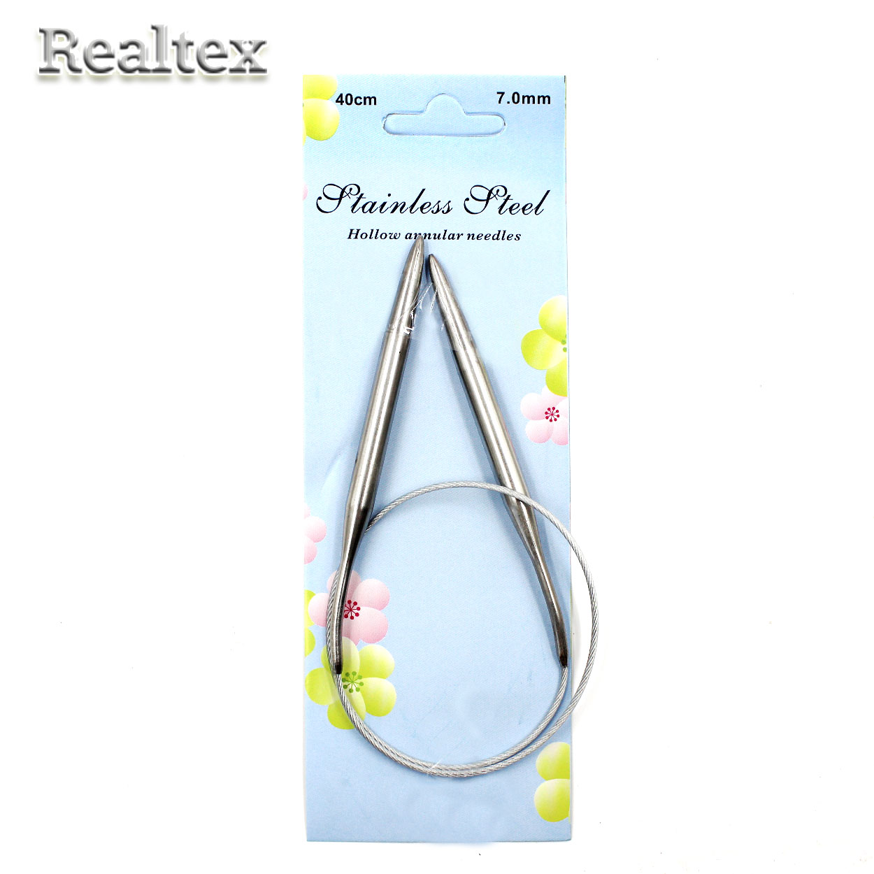 Спицы металл круговые на тросике Realtex 40см № 7,0 (10шт) 