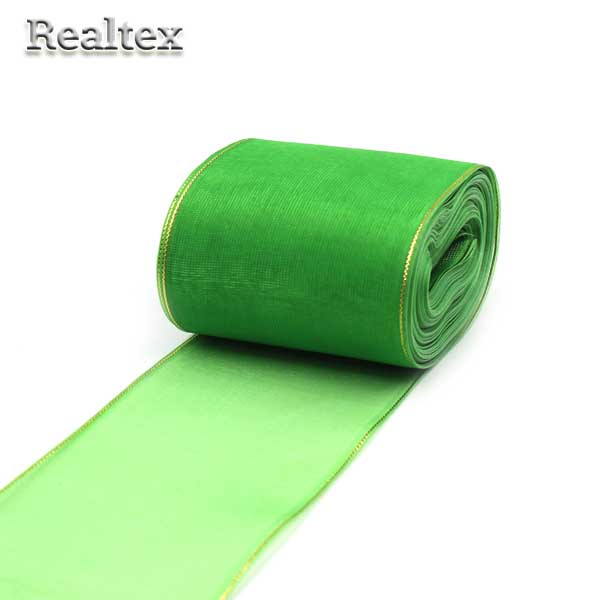 Лента капроновая 80мм "Органза-80" с3651г17 с метанитом цв.15 салатовый