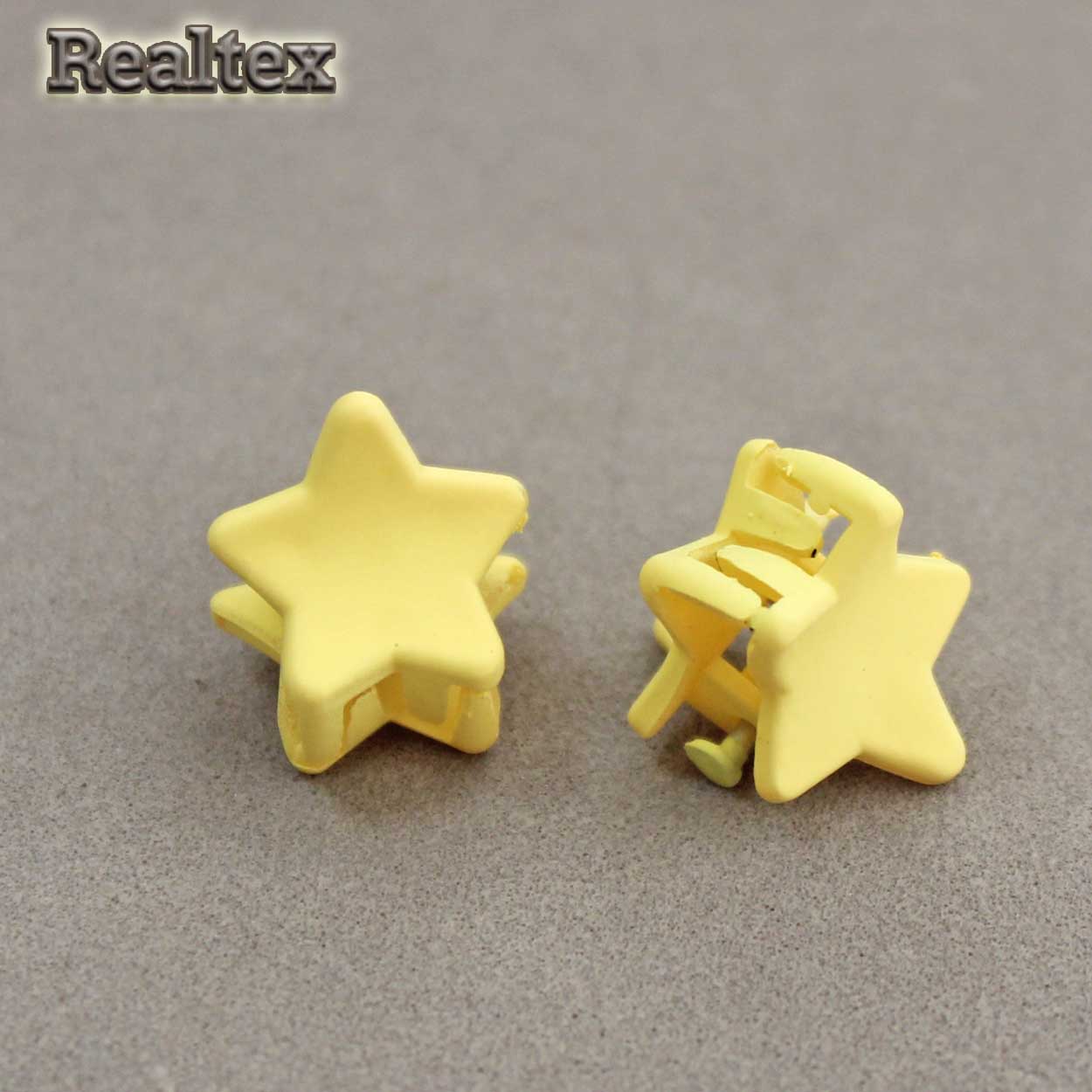 Заколка-краб мини 29553 "Звездочка" (2шт) цв.светло-жёлтый