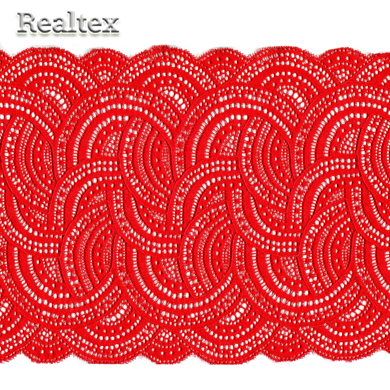 Кружево стрейч 210мм TBY 8033 цв.SD163 красный