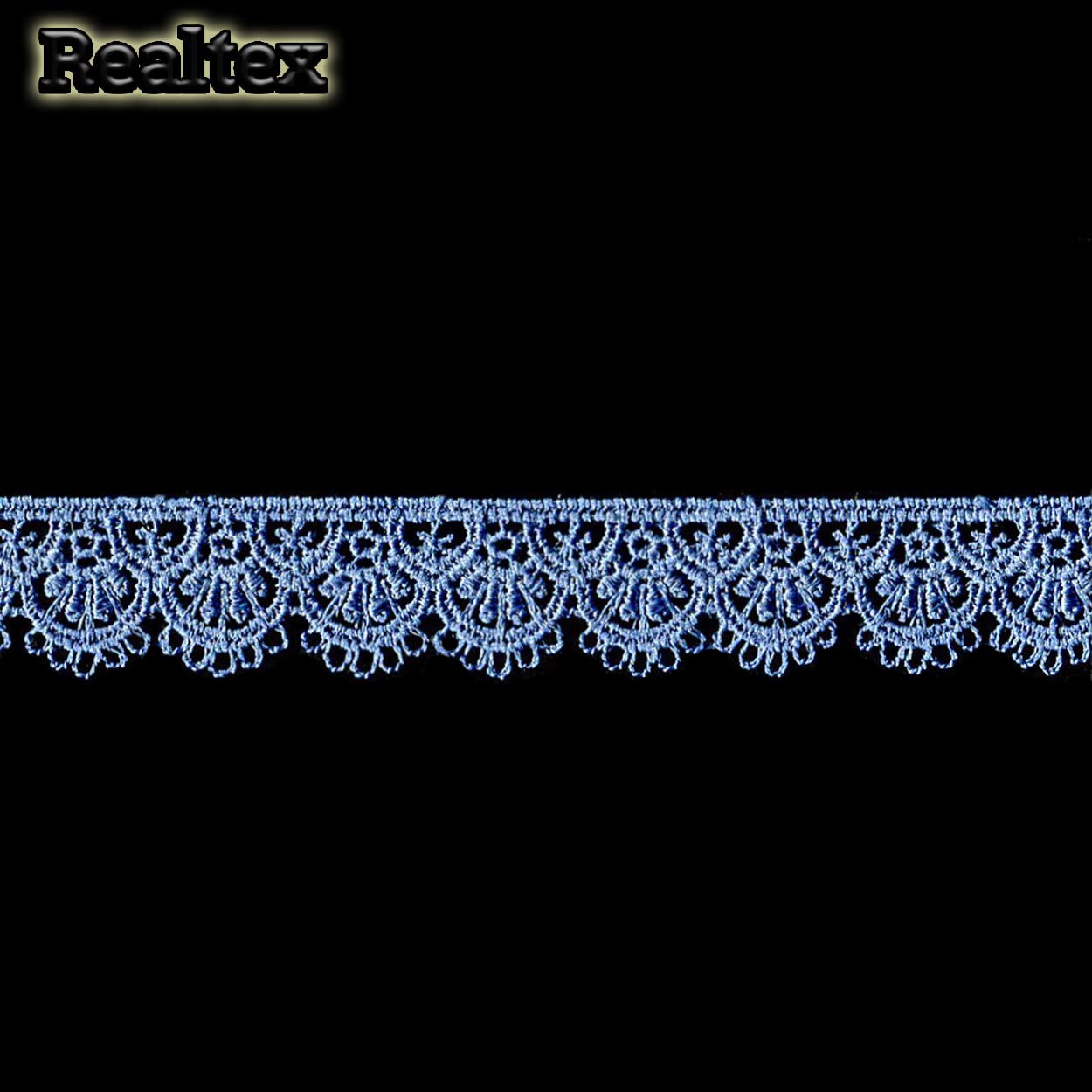 Кружево  гипюр  Realtex  18мм LF-190/CS091 цв.668 джинсовый