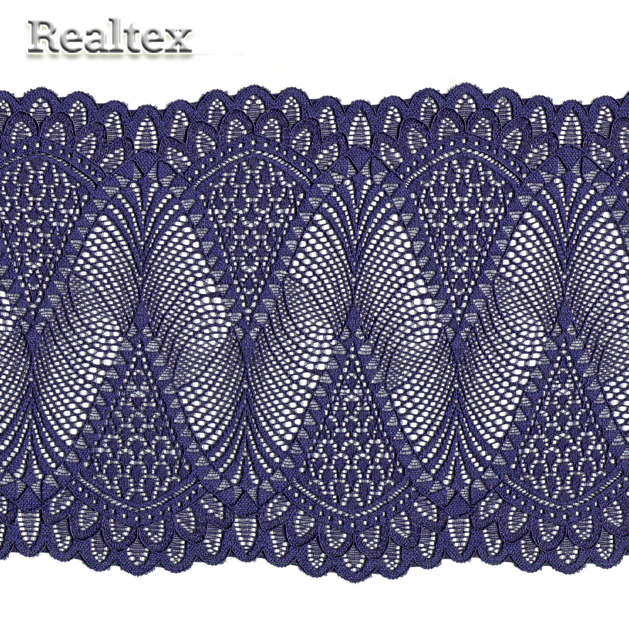 Кружево стрейч 190мм TBY 30200 цв.061 тёмно-синий