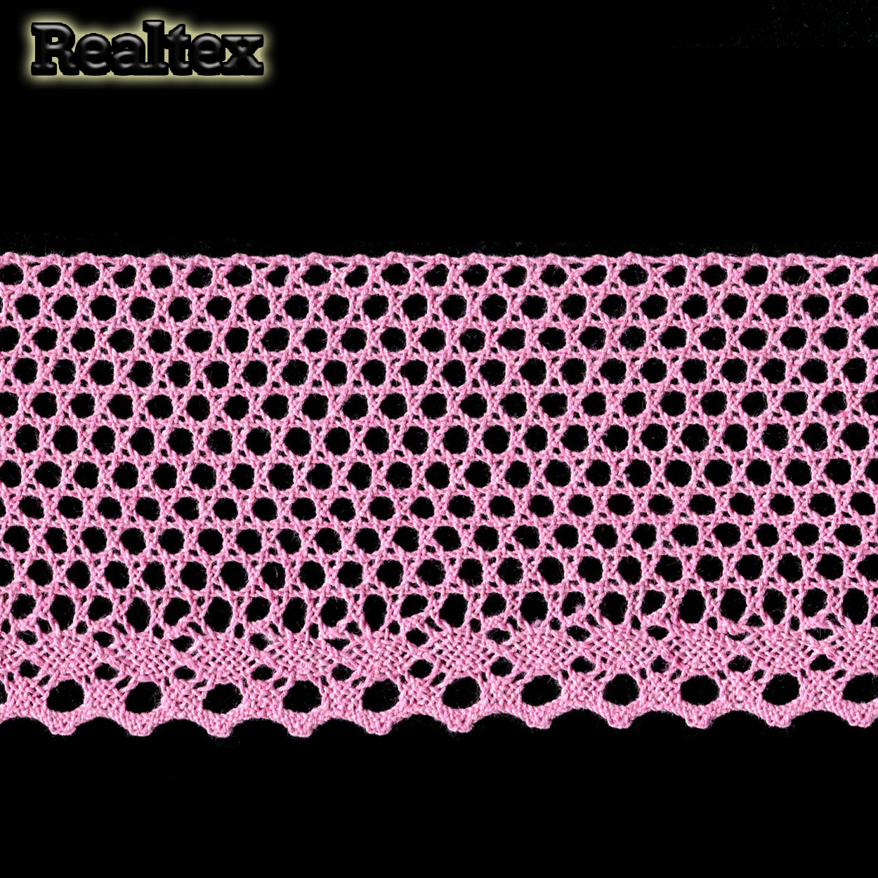 Кружево вязаное  80мм 80.01.145 (25м) цв.13 розовый