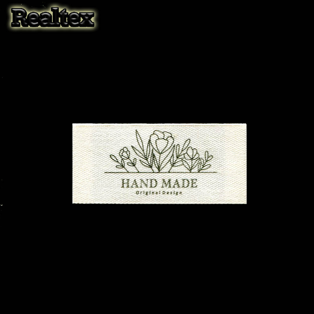 Бирка пришивная ткань Реалтекс №57 "HandMade" (25шт) цв.суровый