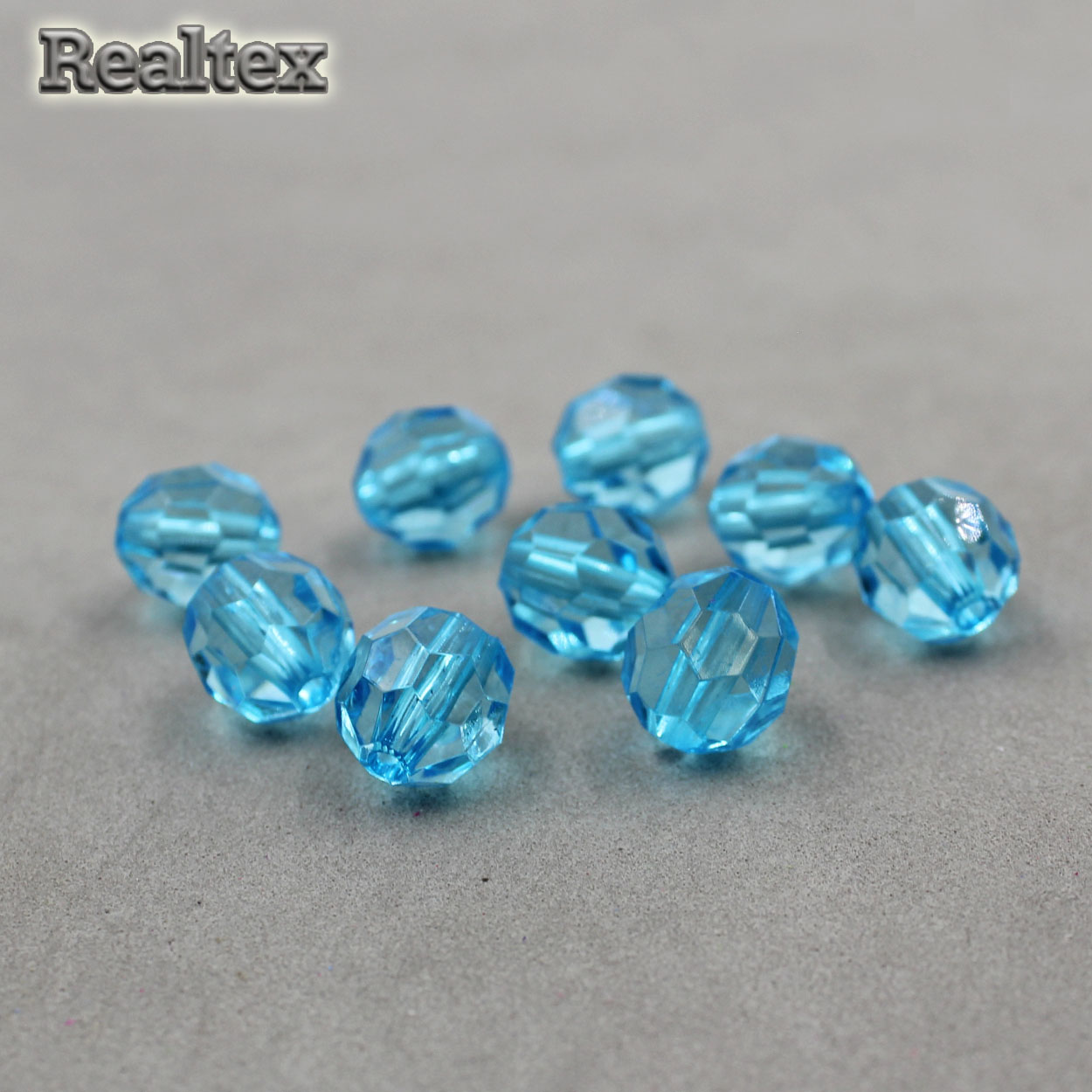 Бусины акриловые 3243 14мм (100гр) цв.34 ярко-голубой 