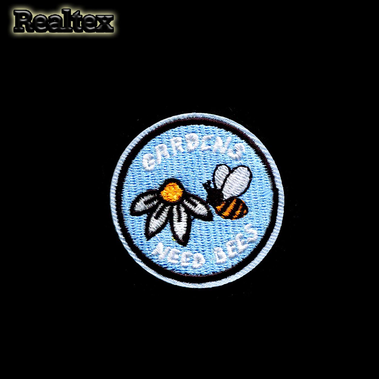  Термоаппликации детские Realtex S-5041  "Пчела на цветке" цв.голубой