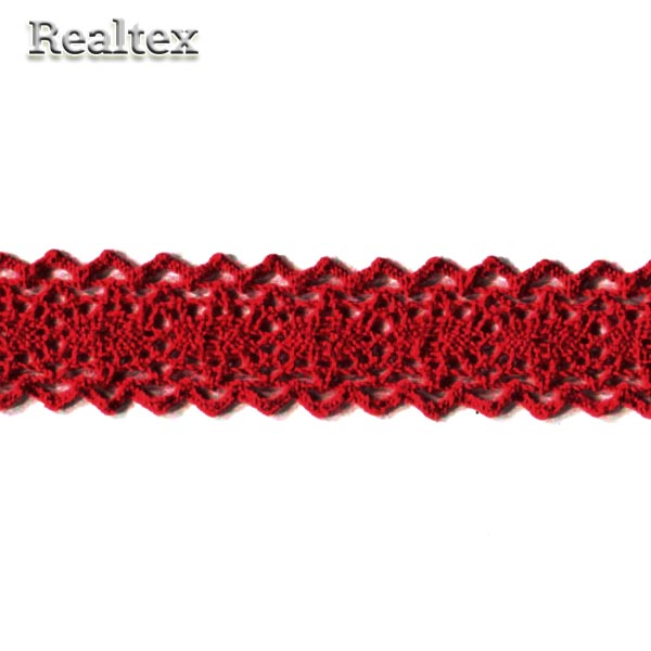 Кружево вязаное  25мм 25.01.079 цв.16 красный