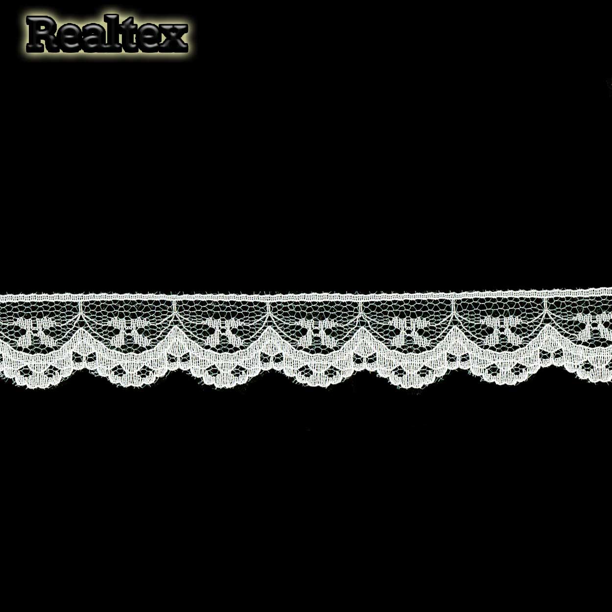 Кружево капроновое Реалтекс  25мм SC 076 (25м) цв.светло-молочный