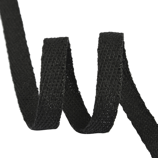 Тесьма киперная  8мм ЛКЭ (8ЧХ-100) 1,9гр/см х/б цв.чёрный