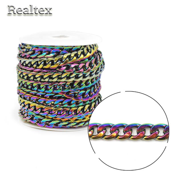 Цепочка декоративная RS Д 2,5*8,8мм (10м) цв.хамелеон 