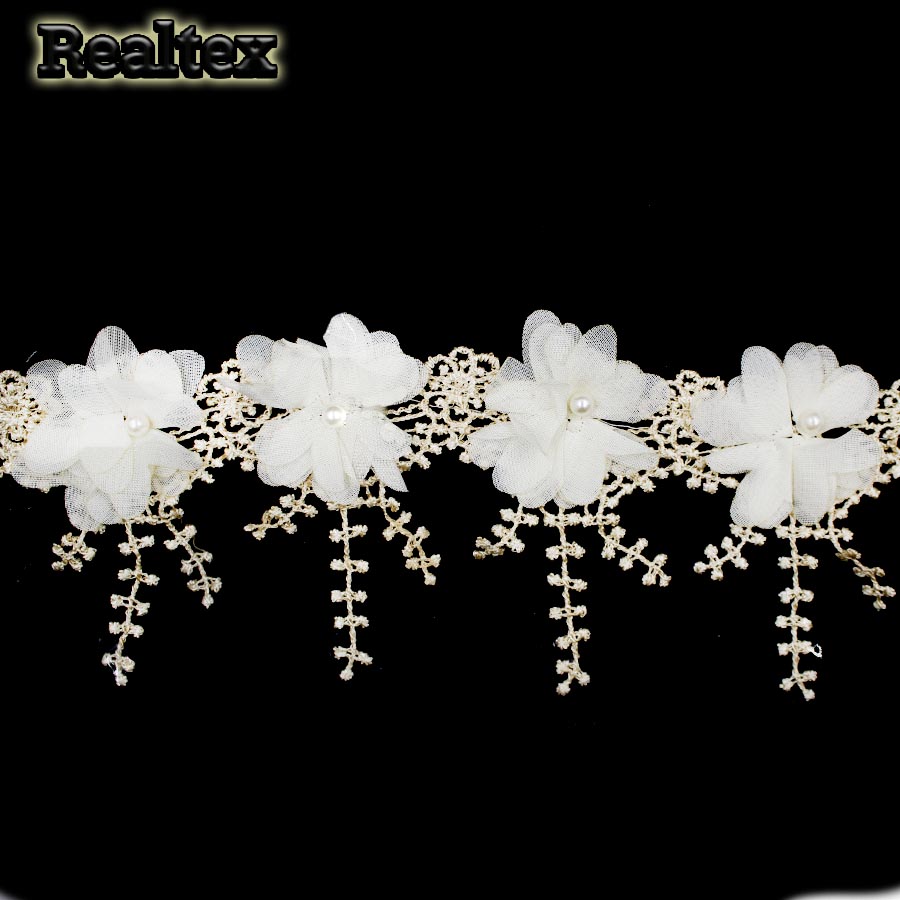 Кружево Realtex объемное 3D 85мм TJ-D216  Realtex цв.бежевый