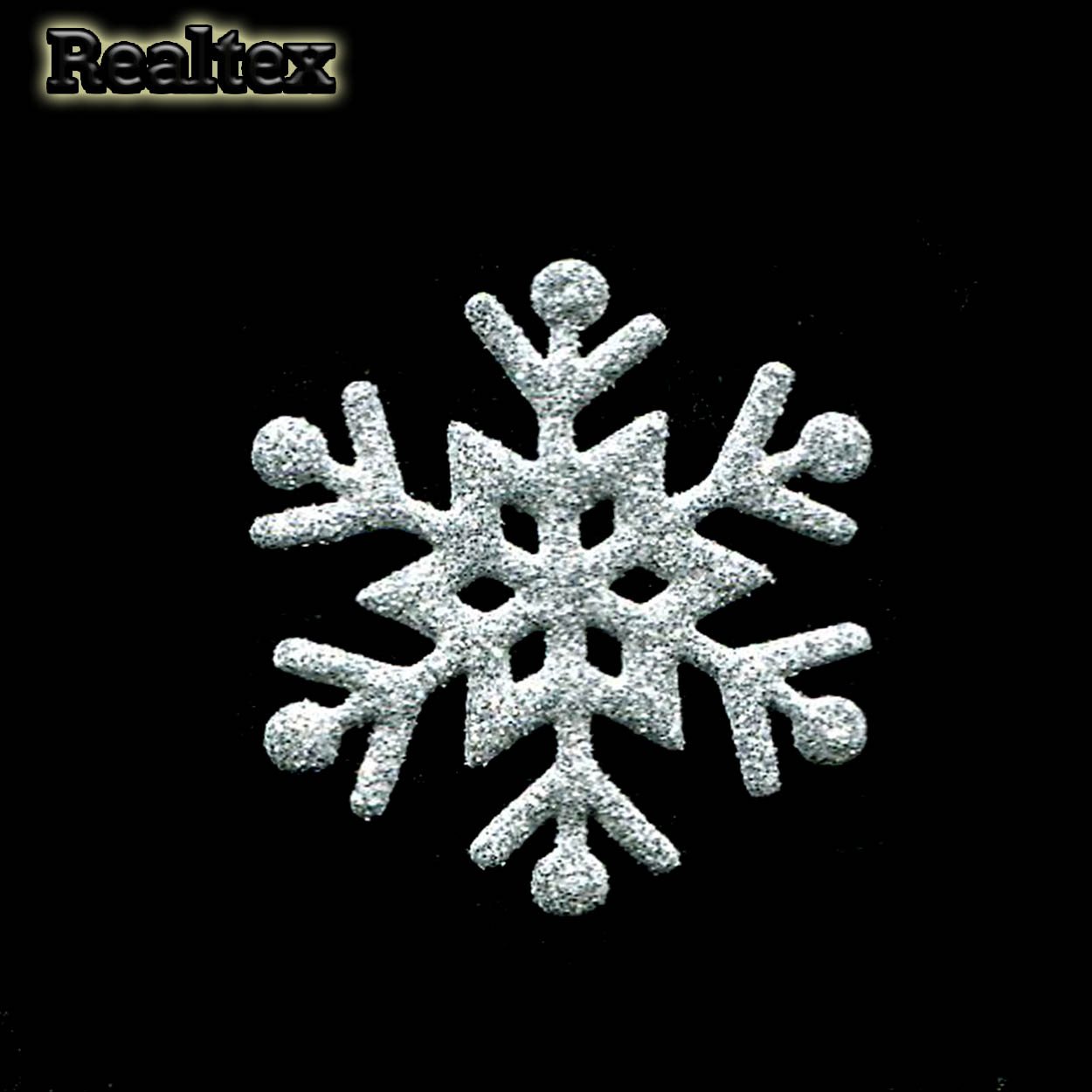 Набор 11 "Снежинки" из глиттерного фоамирана 40мм (10 шт) цв.серебро