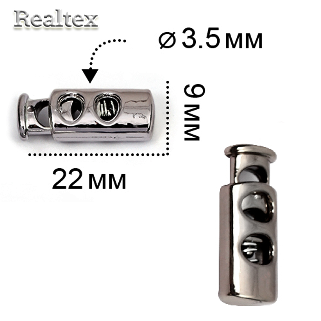Фиксатор пластик TBY 0321 9*22мм (20шт) цв.чёрный никель