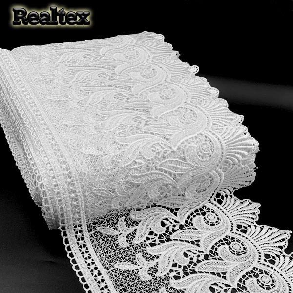 Кружево Realtex гипюр 280мм 8GP6114 цв.белый