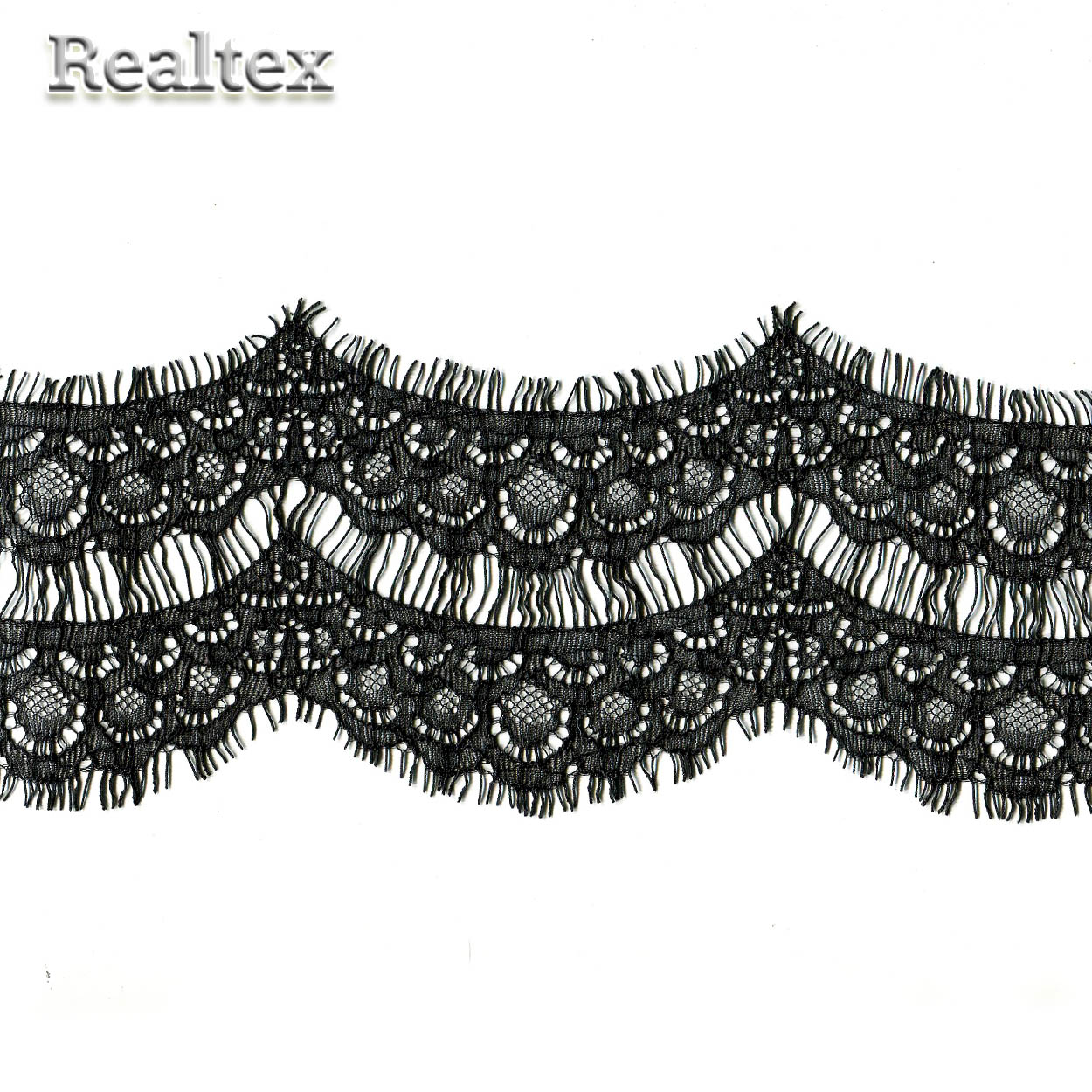 Кружево Realtex "реснички" 120мм 78685-2 (2шт*3м) цв.черный