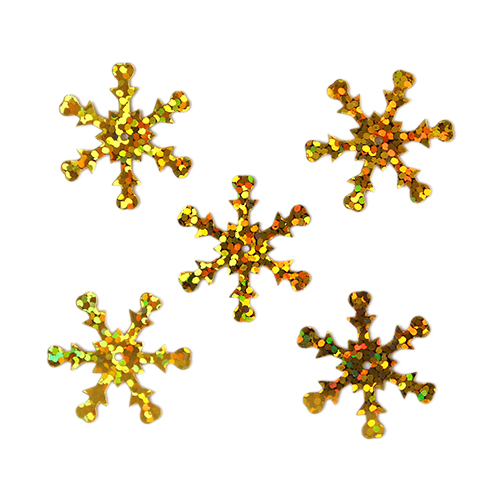 Пайетки "Астра" (10гр) "снежинки" 24мм цв.A20 золото голограмма