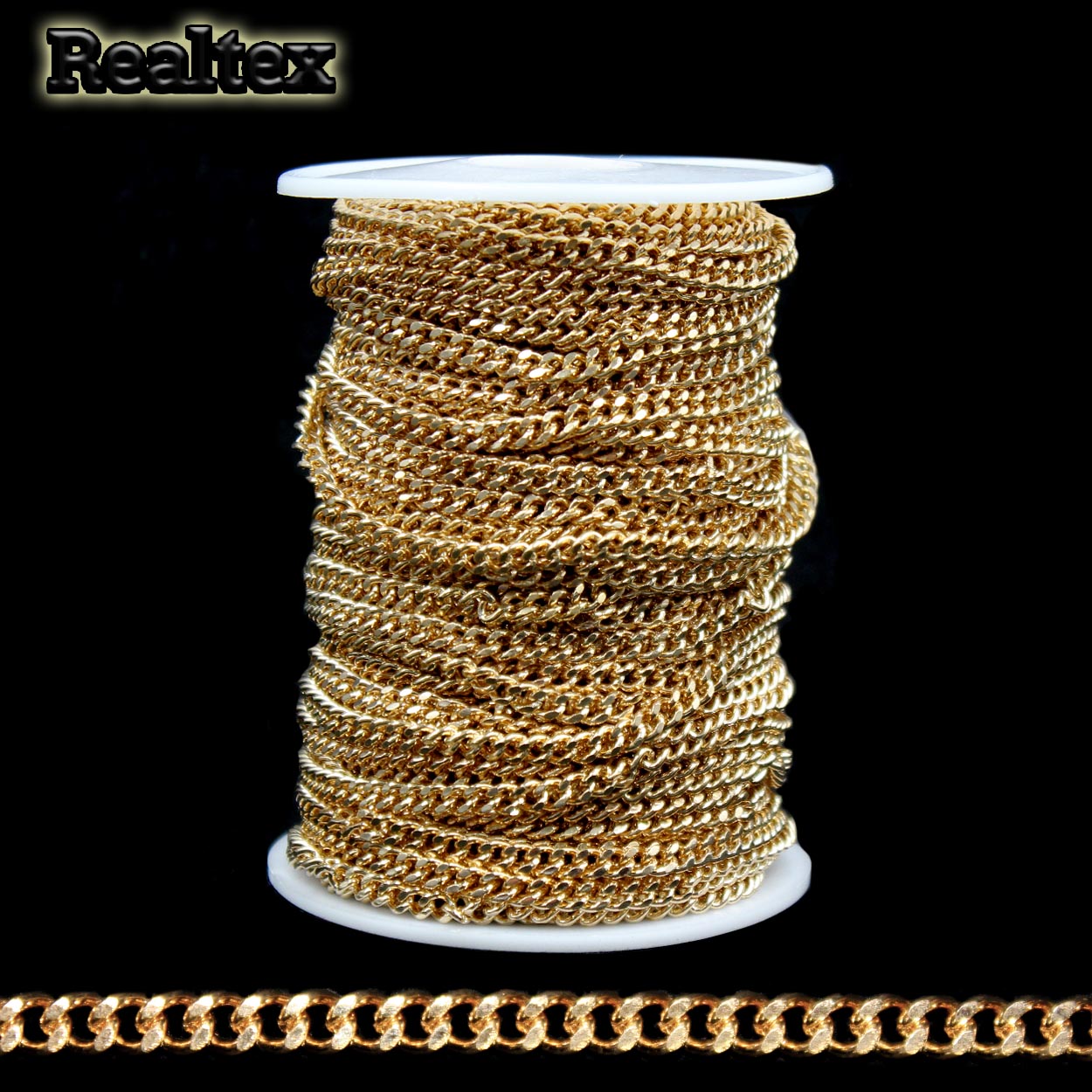 Цепочка декоративная RS B 3,5*5*1,0мм (25м) цв.золото 