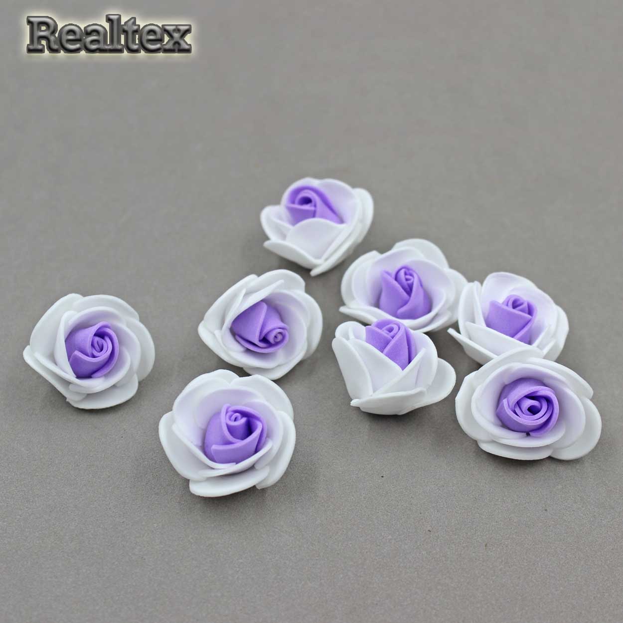 Цветы из фоамирана "Розочка" 25158 цв.белый/сиреневый