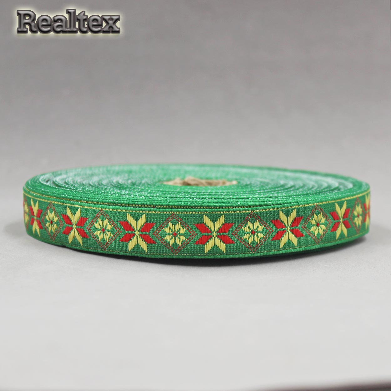 Тесьма жакардовая 18мм с1851г17 рис.9644 (25м) цв.зеленый