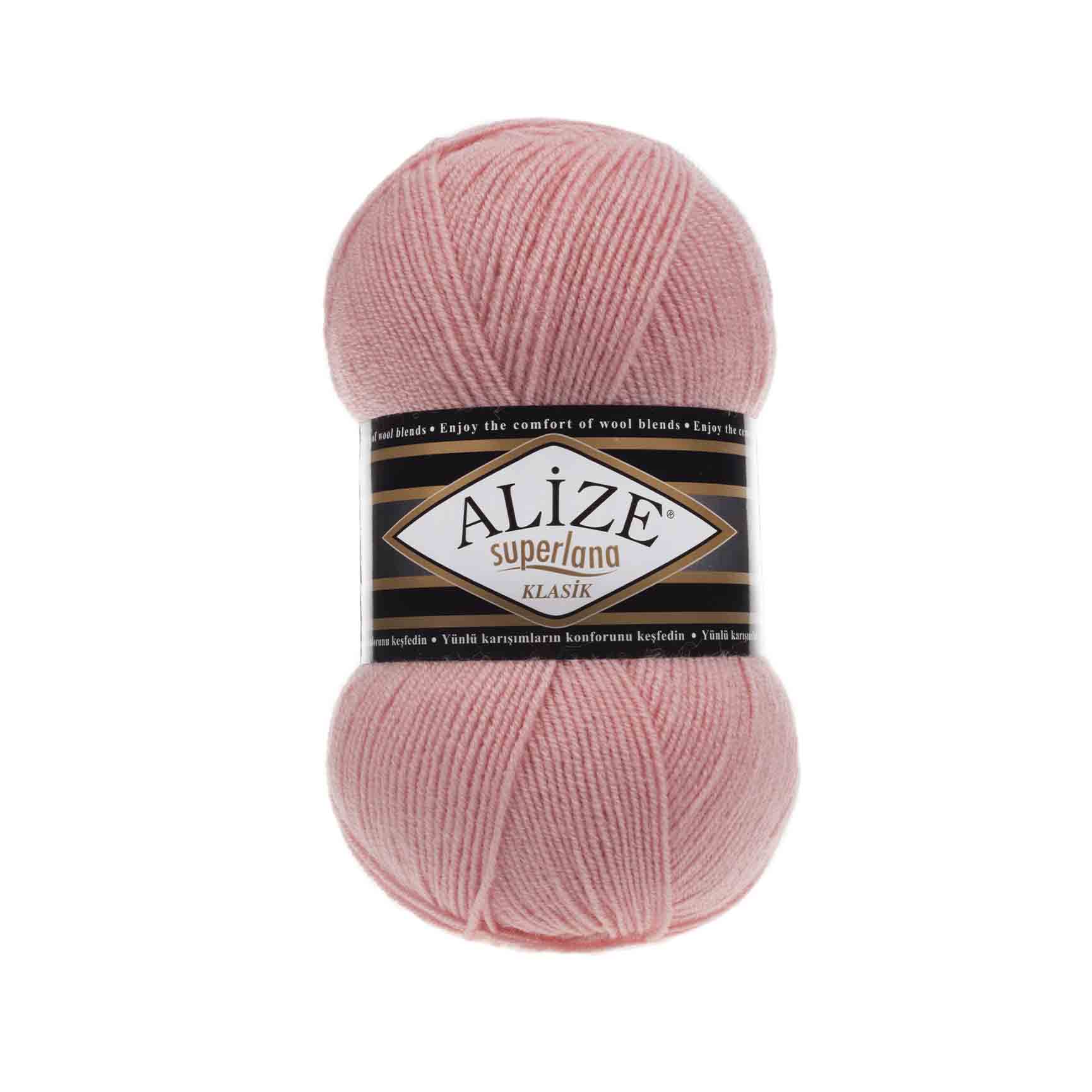Пряжа Alize "Super Lana Klasik" (100гр) цв.363 нежная роза