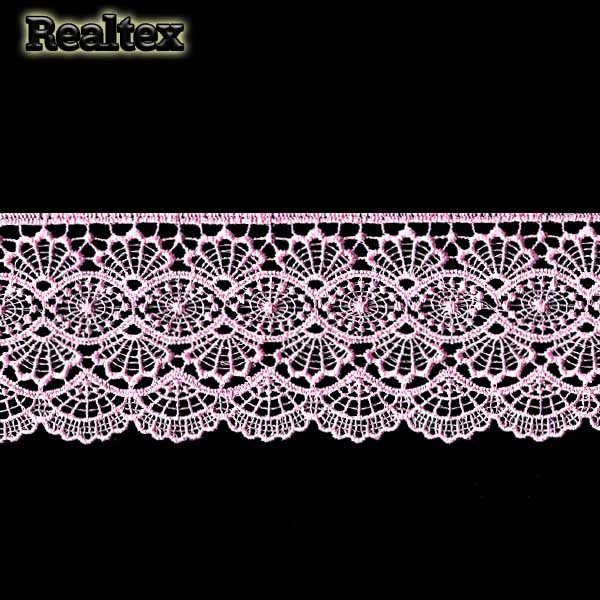 Кружево  гипюр  Realtex  70мм LF-6046/T6406 цв.028 розовый   