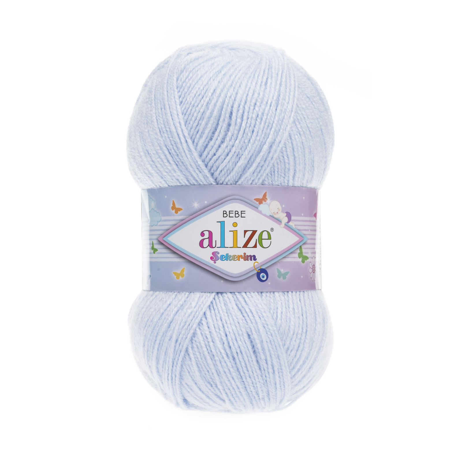 Пряжа Alize "Sekerim Bebe" (100гр) цв.227 ледяной
