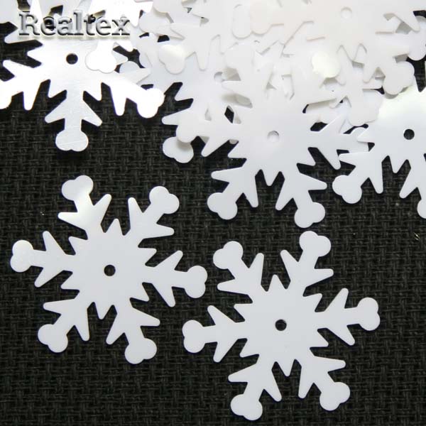 Пайетки "Астра" (10гр) "снежинки" 24мм цв.L010 белый матовый 