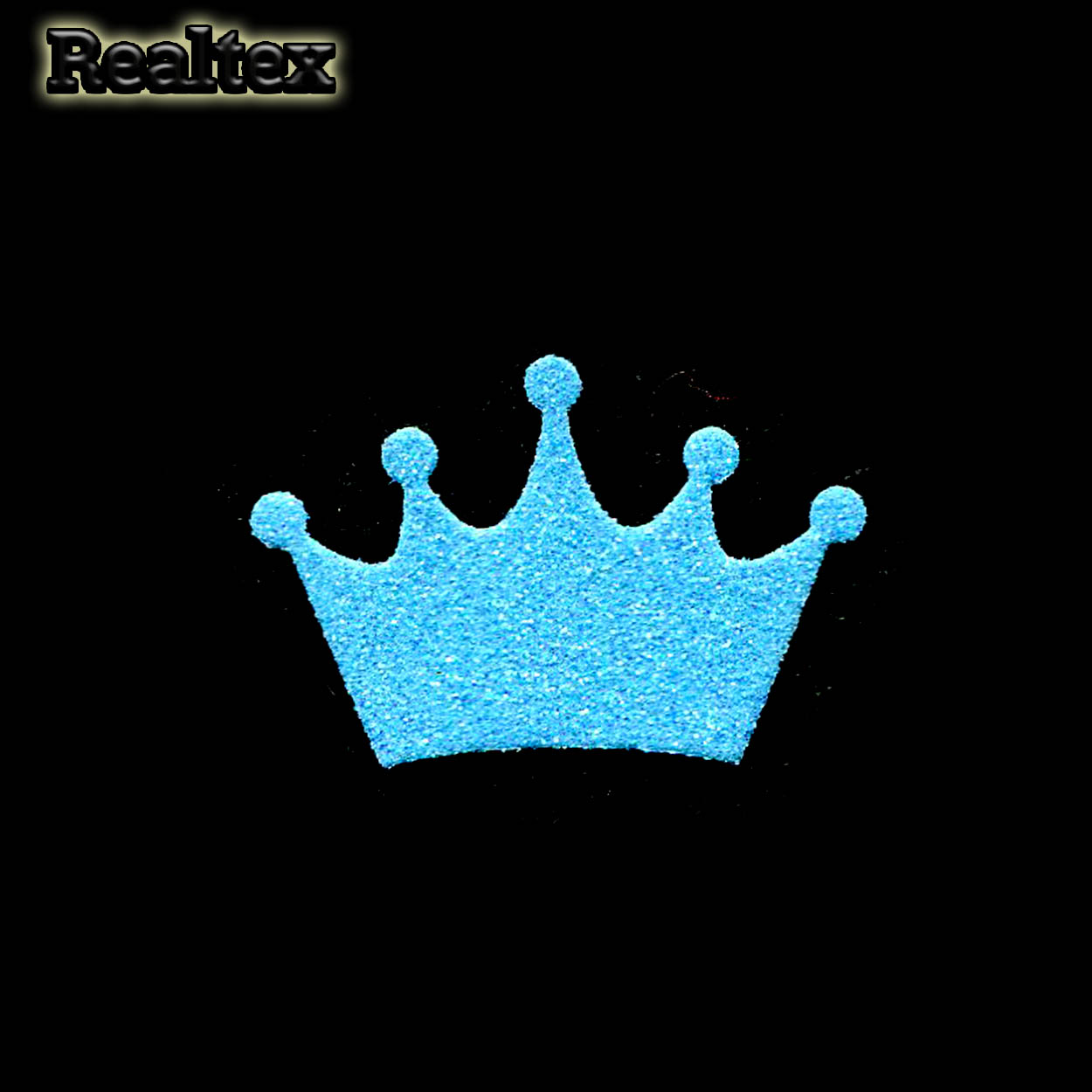 Набор "Корона" из глиттерного фоамирана 50*35мм (10 шт) цв.бирюза