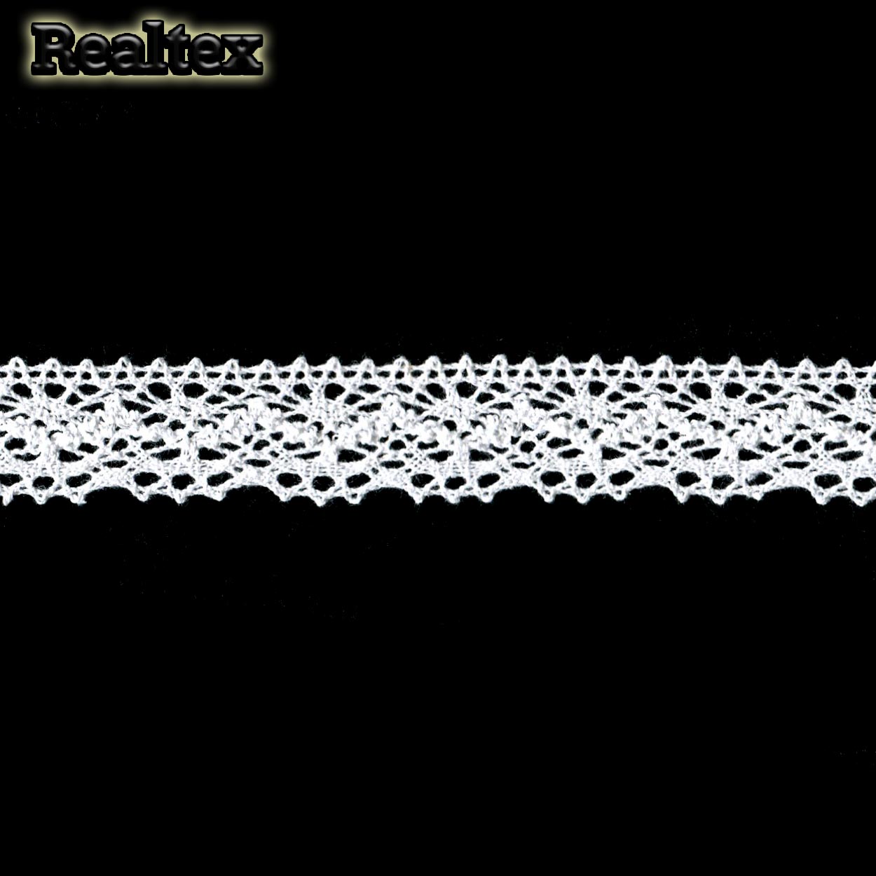 Тесьма вязаная тонкая нить 19мм TBY 5816 (10м) цв.02 белый 