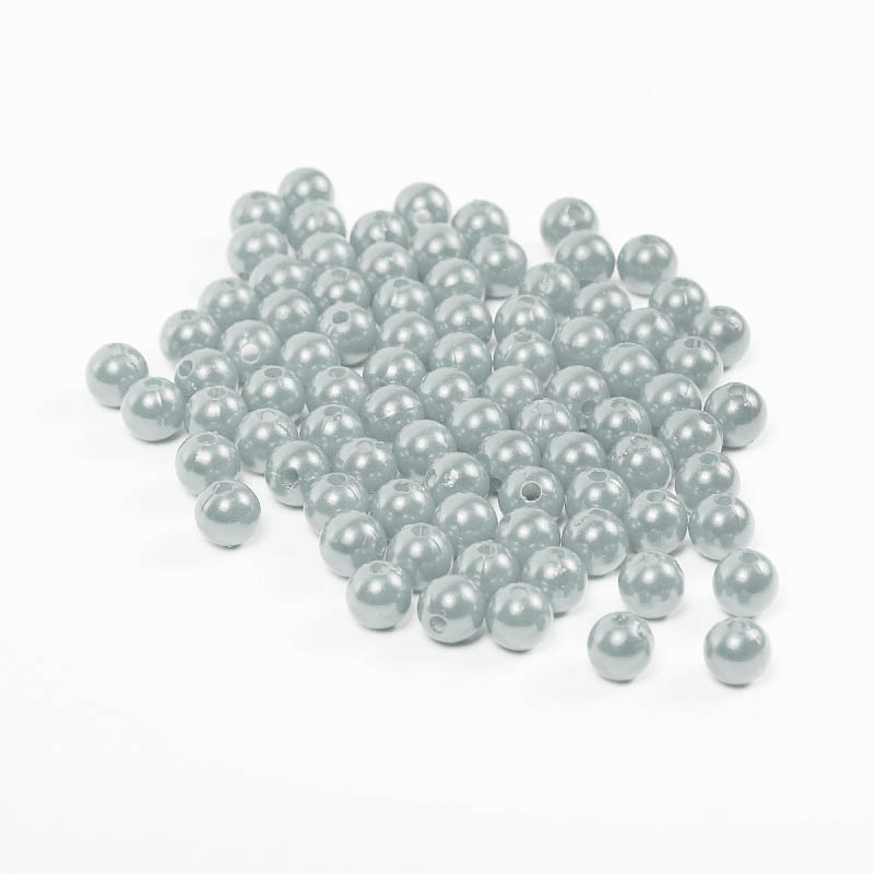 Бусины пластик Realtex 8мм под жемчуг (100гр) цв.светло-серый