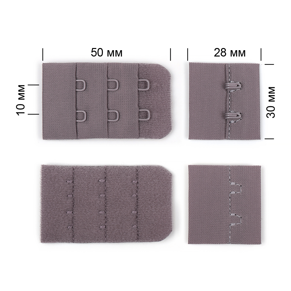 Застежка-крючки TBY 3х2 3см (10шт) цв.S222 шиншилла