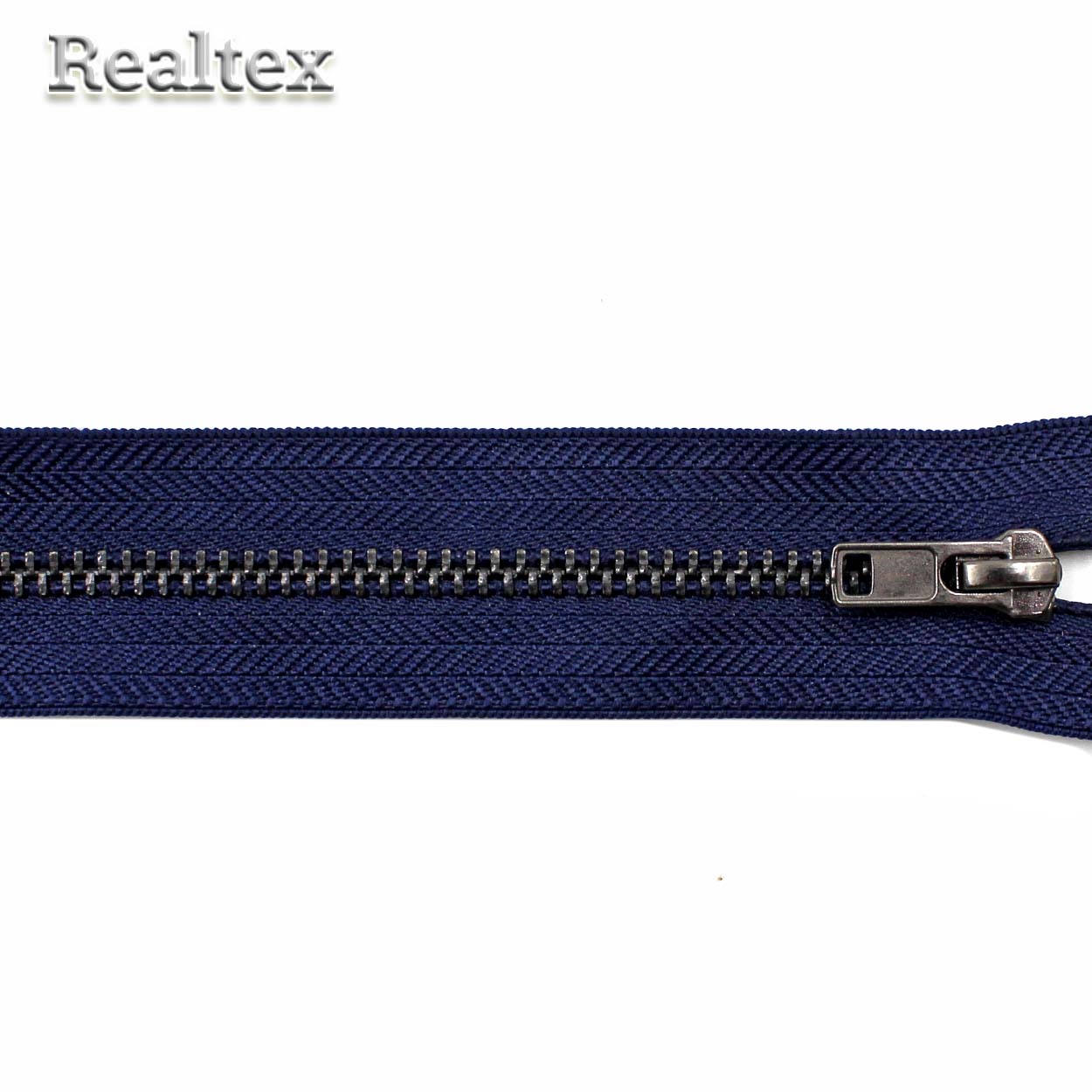 Молнии джинсовые Т.4 18см неразъёмная цв.черный никель/330 синий