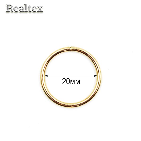 Кольцо разъёмное металлическое 20*2,0мм RS цв.золото