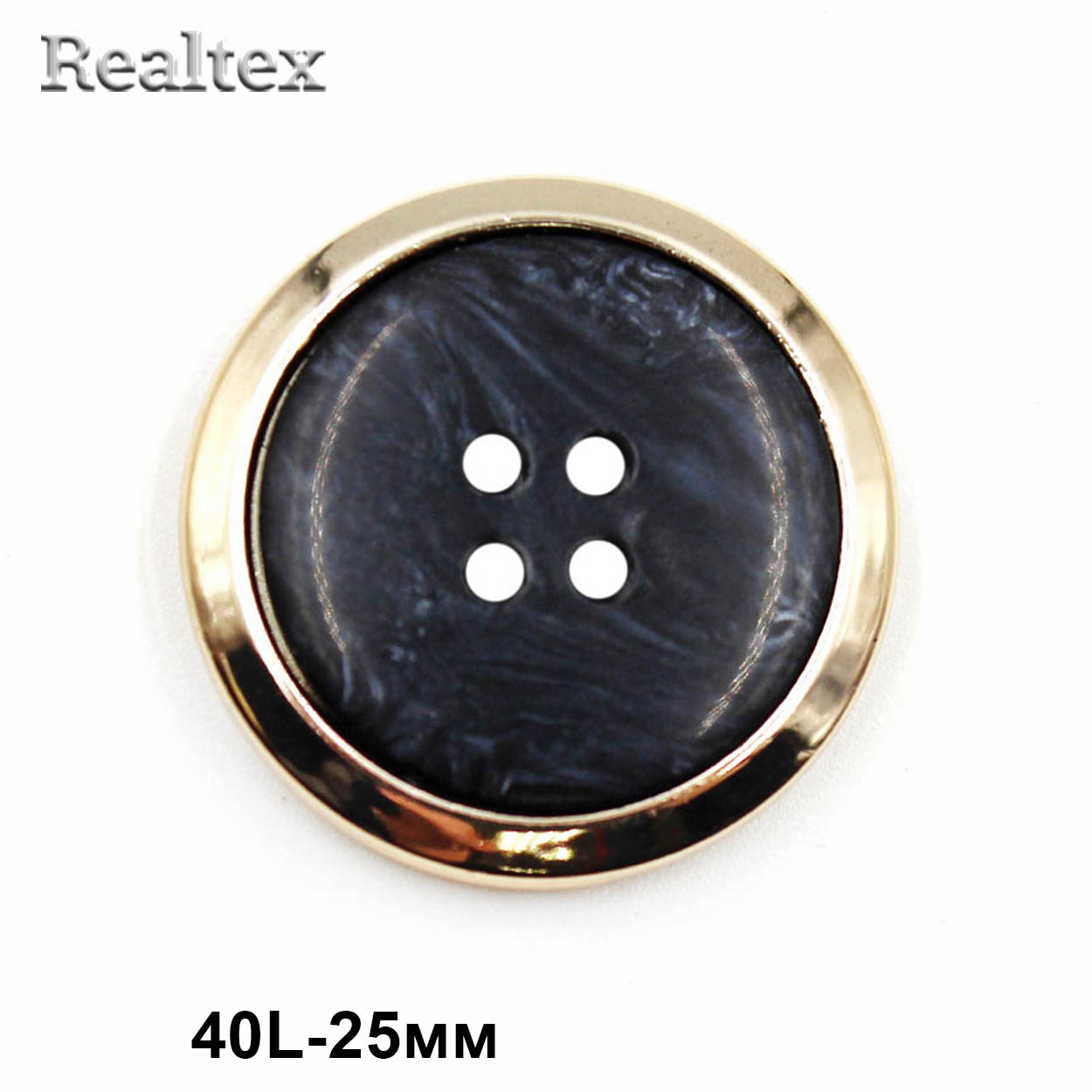 Пуговицы VB  5 40L (10шт) цв.темно-серый/светлое золото