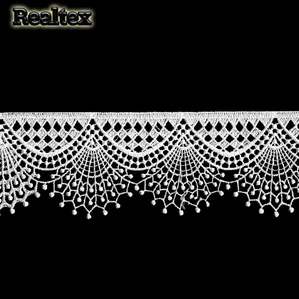Кружево Realtex гипюр  55мм 8G8098 цв.белый