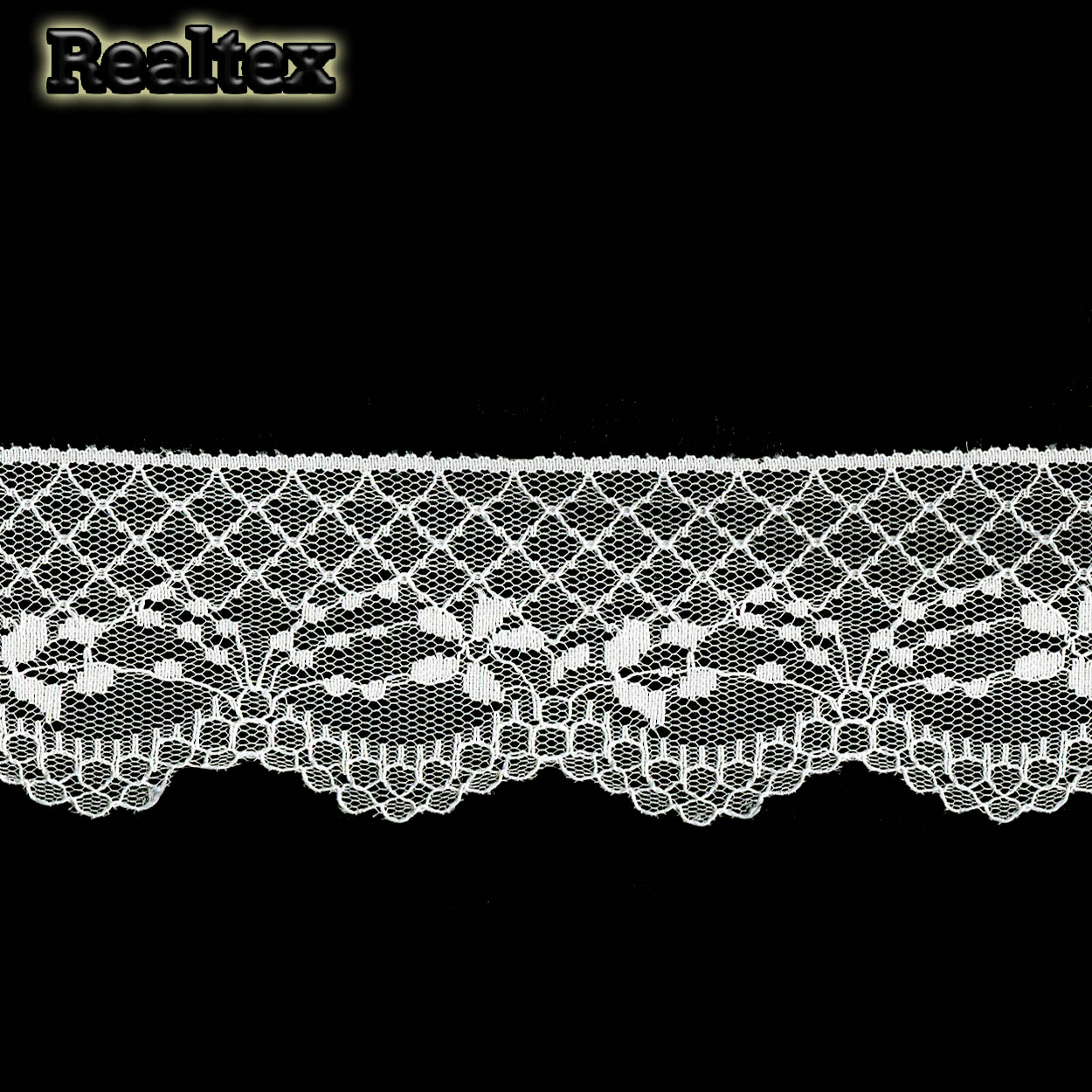 Кружево капроновое Реалтекс  60мм SC 9609 (25м) цв.светло-молочный