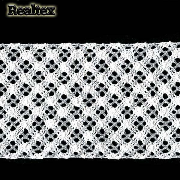Кружево вязаное 100мм 100.01.151 (25м) цв.белый/серый 