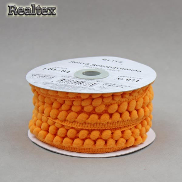 Тесьма декоративная FBL-04 10мм "Blitz" цв.021 оранжевый