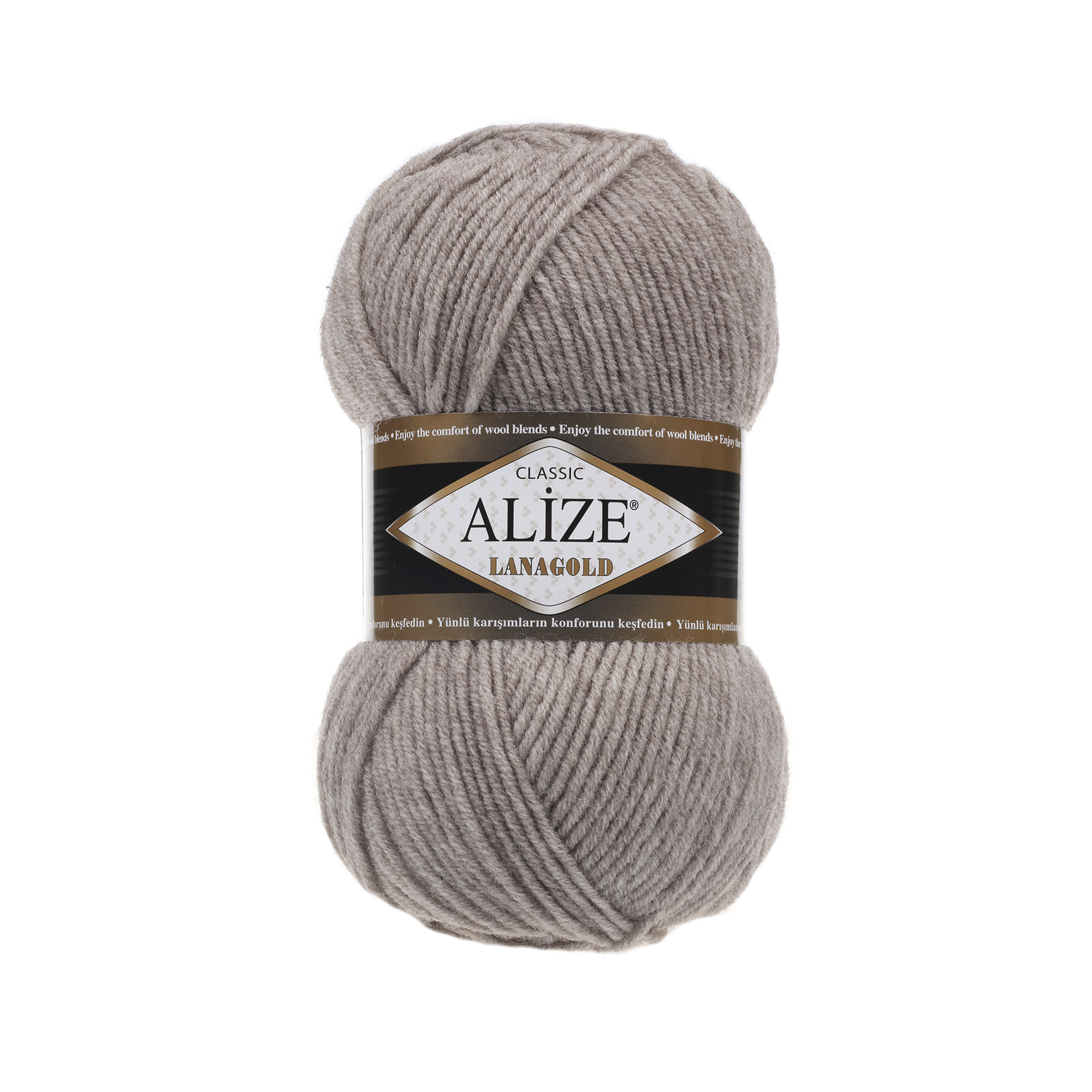 Пряжа Alize "Lana Gold" (0,5кг) цв.207 кофе с молоком меланж