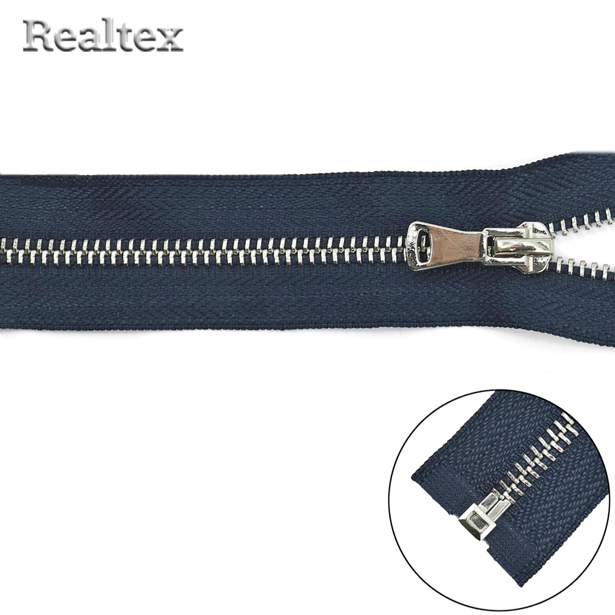 Молния металл Т.5 80см разьемная цв.никель/301 темно-серый