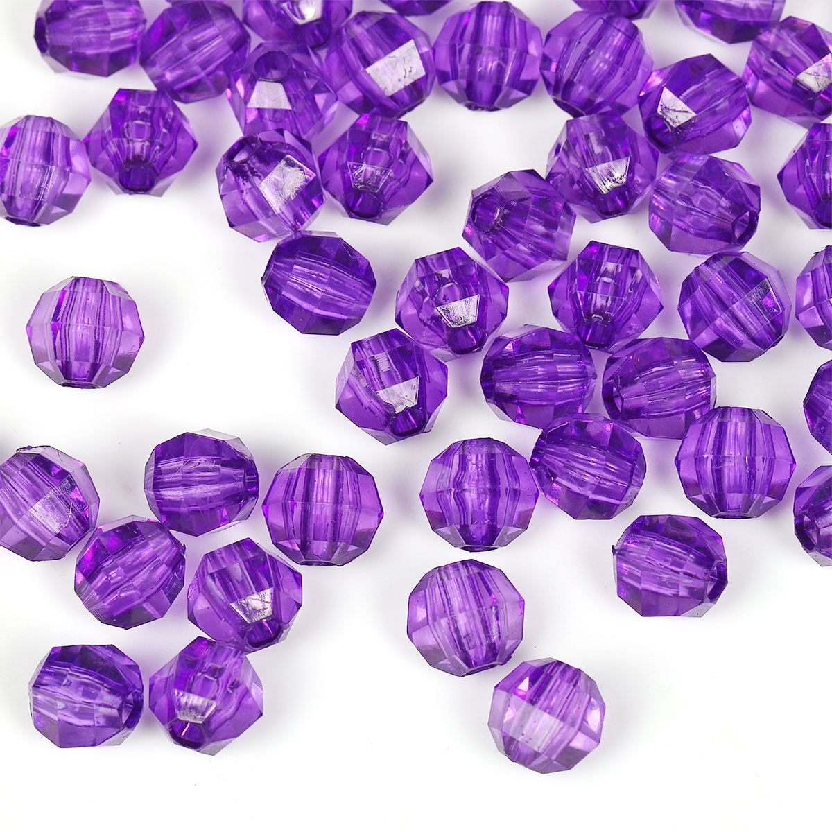 Бусины акриловые 3244 10мм (100гр) цв.07 фиолетовый
