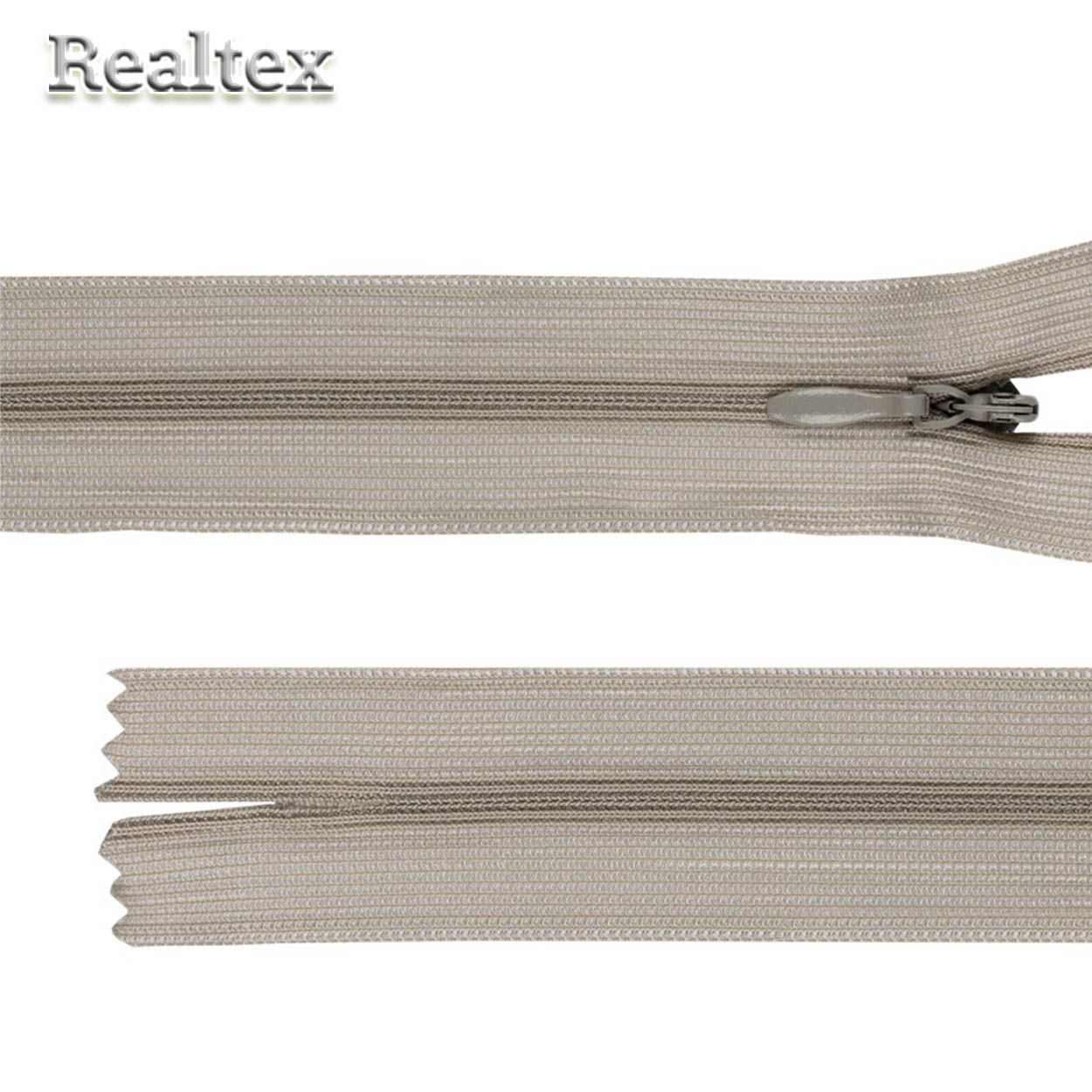 Молния потайная G-013P 60см цв.301 светло-серый