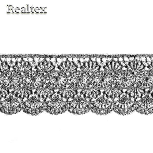 Кружево  гипюр  Realtex  70мм LF-6046/T6406 цв.503 серый  
