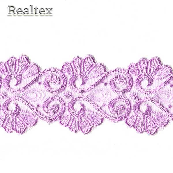 Кружево на сетке  63мм 53-4635 цв.013A св.сиреневый