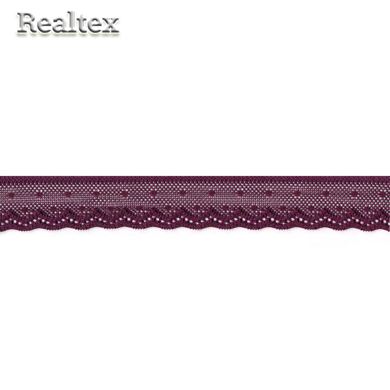 Кружево стрейч  25мм TBY 8028 цв.076 сливовое вино