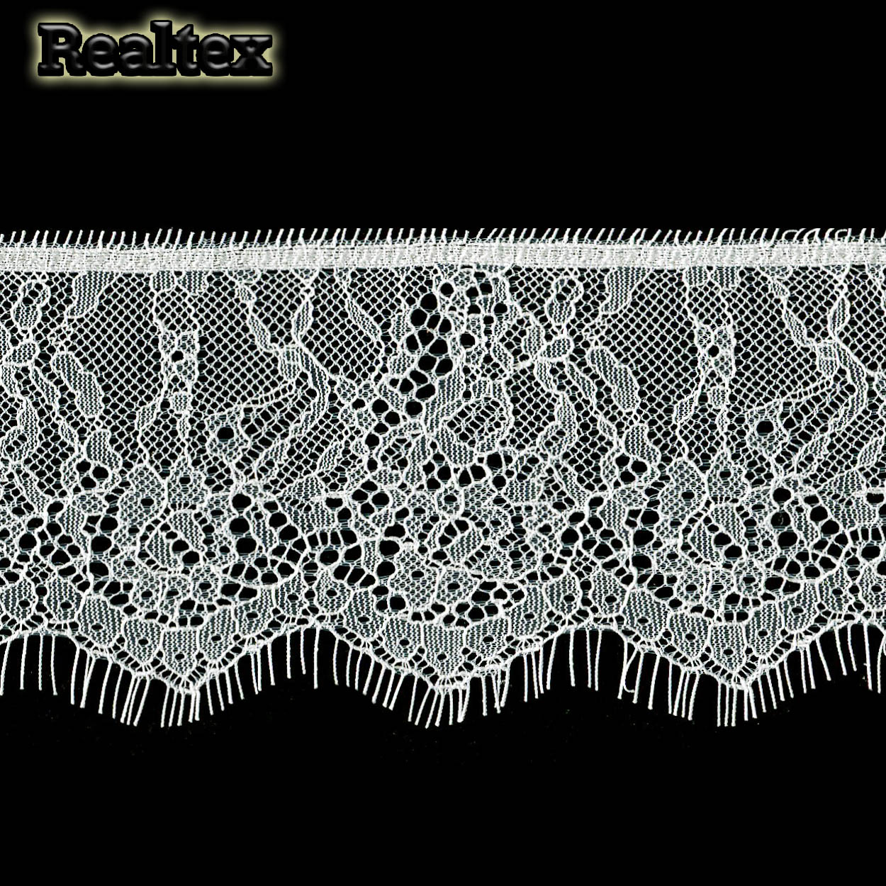 Кружево Realtex "реснички"  95мм 78668-1 (2шт*3м) цв.светло-молочный