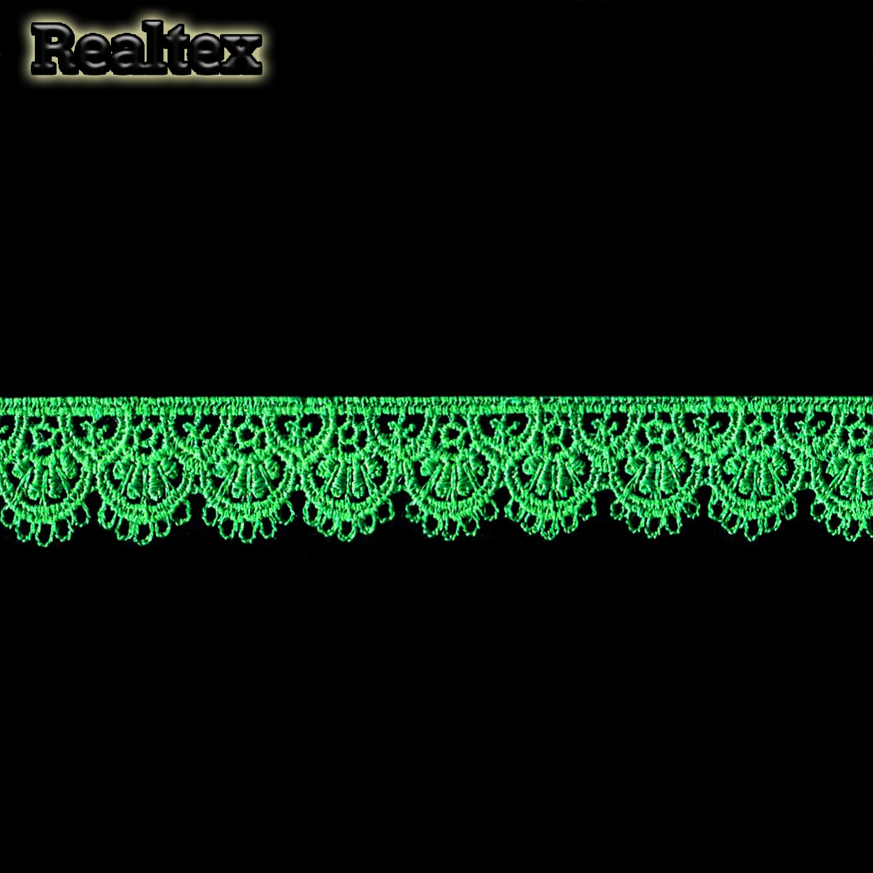 Кружево  гипюр  Realtex  18мм LF-190/CS091 цв.430 зелёная трава