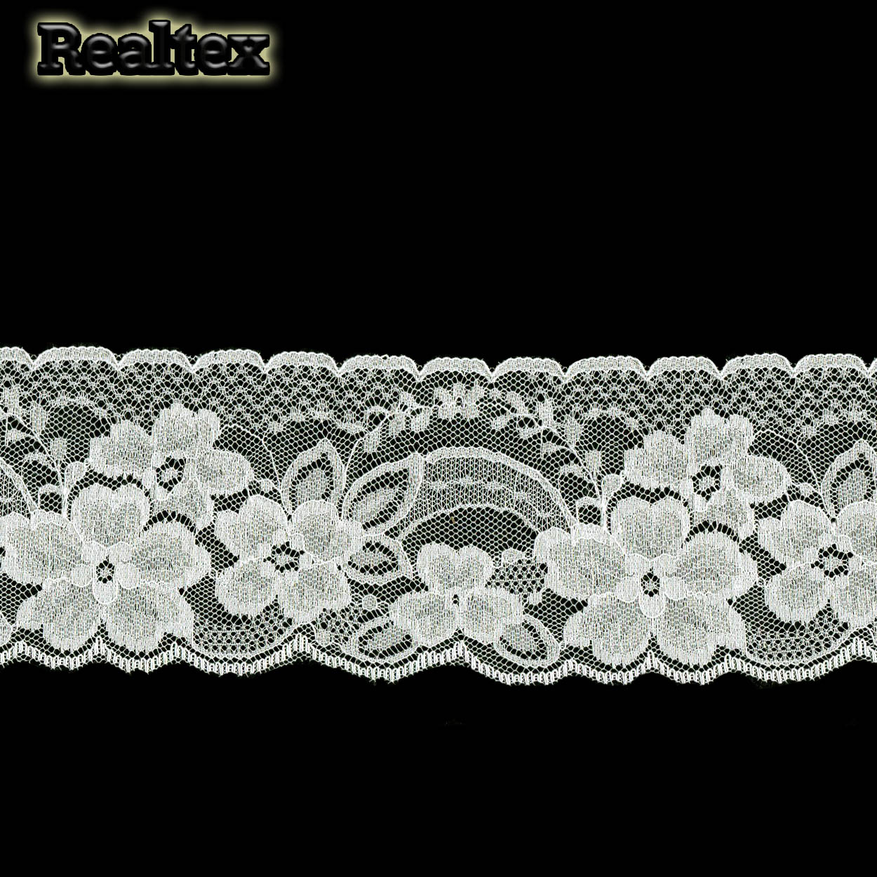 Кружево капроновое Реалтекс  70мм SC 922 (25м) цв.светло-молочный