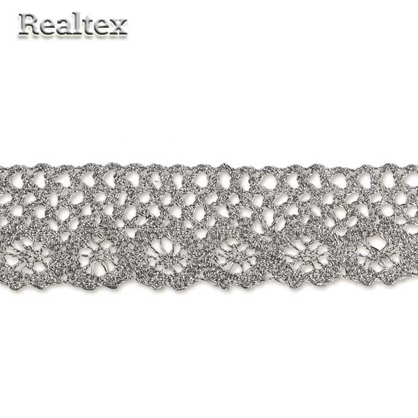 Тесьма металлизированная 24мм MTR-27 цв.серебро 